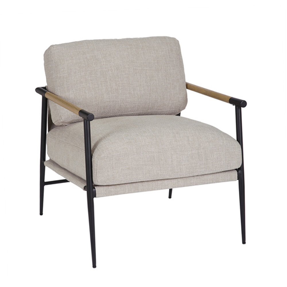 Fauteuil polyester taupe 71 cm