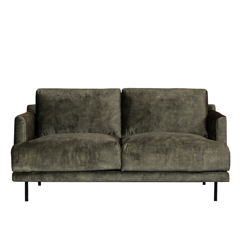 Bank velours groen 5-zits 174 cm