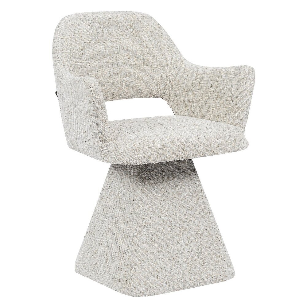 Stoel chenille taupe draaibaar