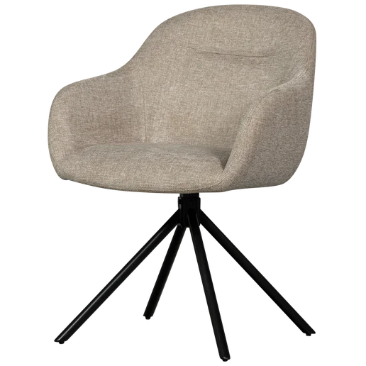 Eetkamerstoel polyester beige 57 × 80 cm hoog