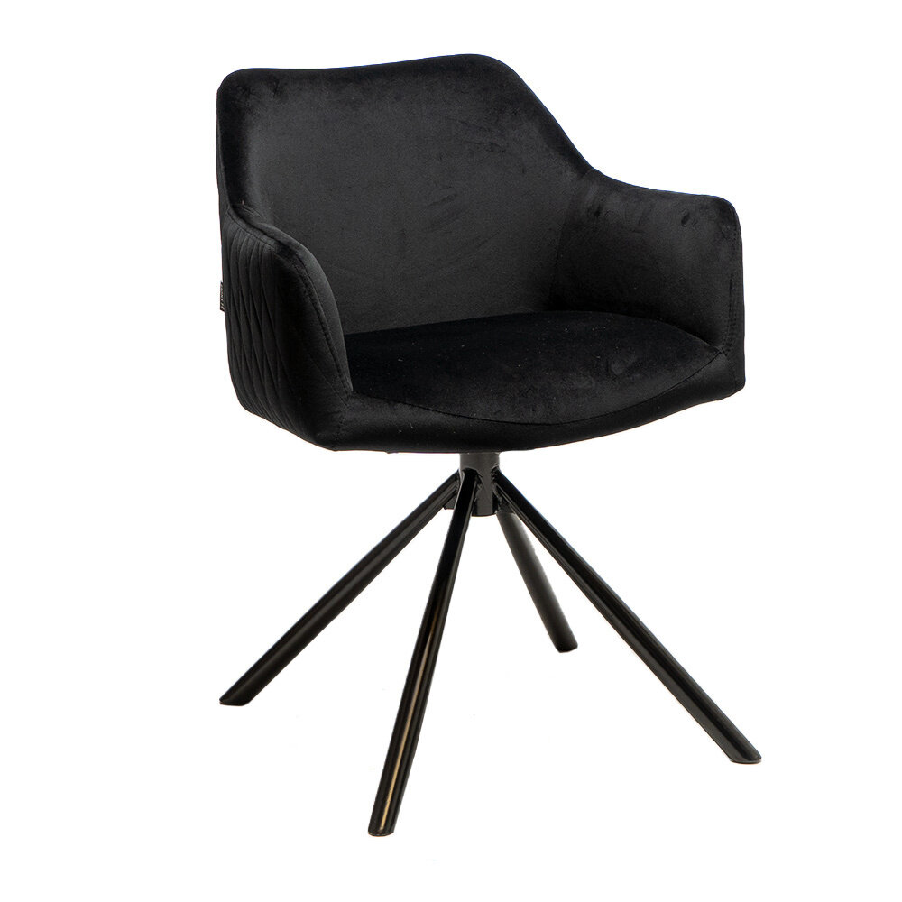Stoel velours zwart 60 × 79 cm hoog