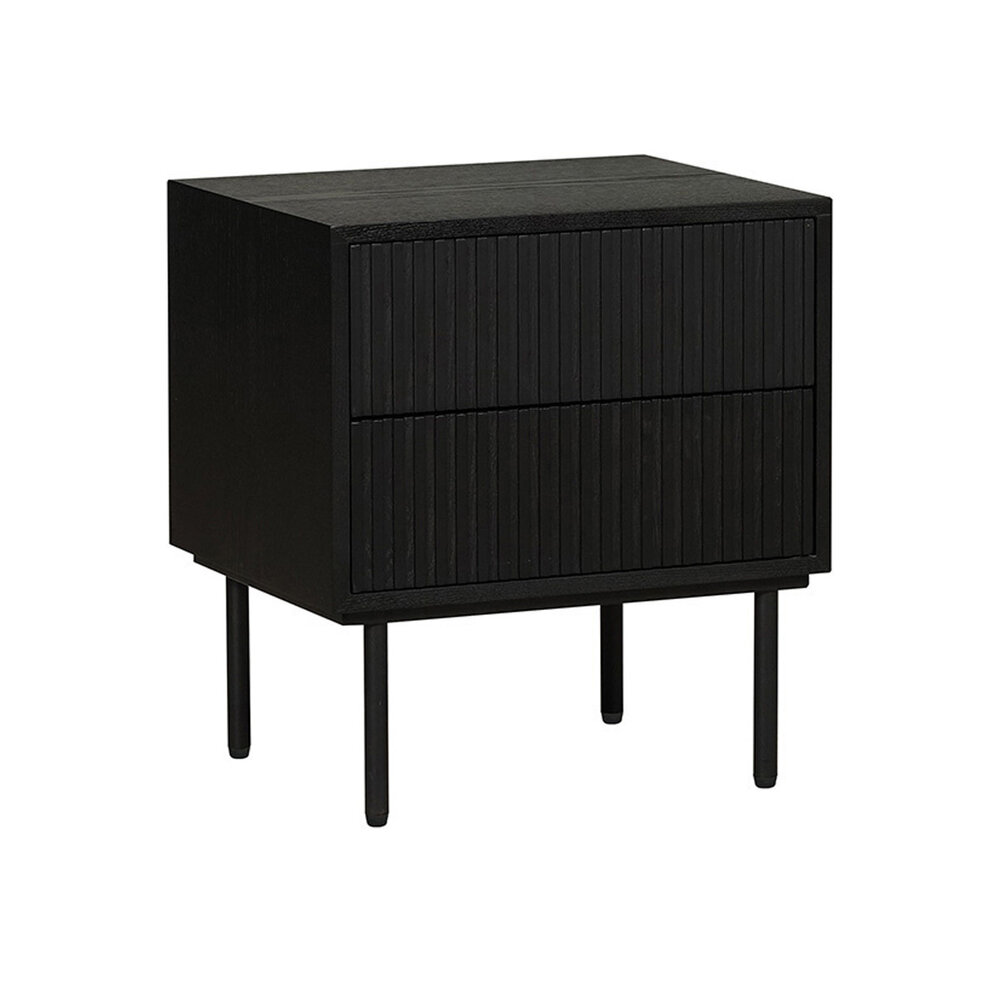 Nachtkastje rubberwood zwart 3
