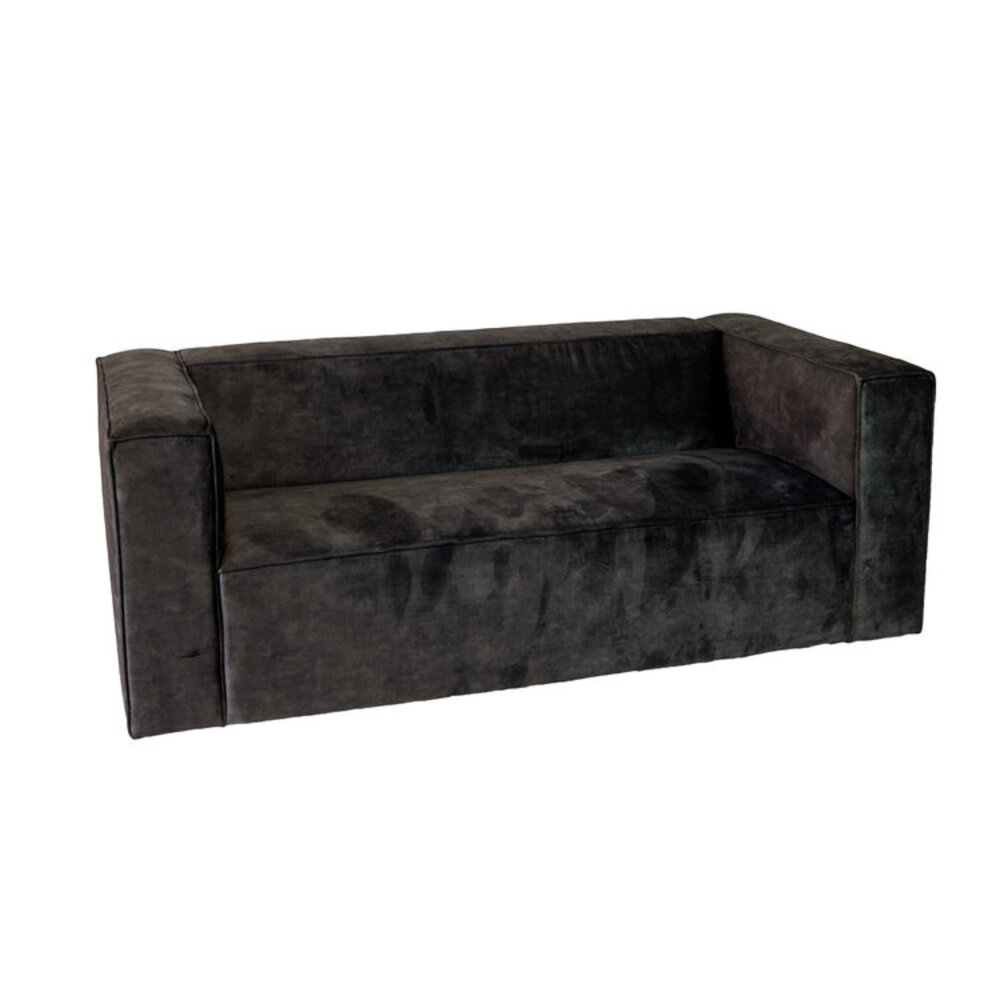 Bank velours antraciet 5-zits 194 cm