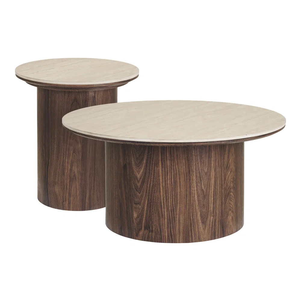 Salontafel keramiek travertin set van 2