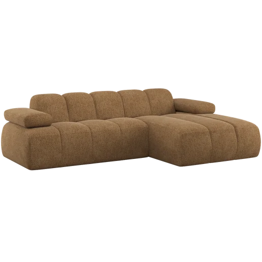 Chaise longue chenille geel rechts
