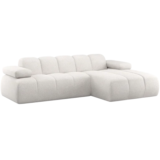 Chaise longue chenille beige rechts 284 cm