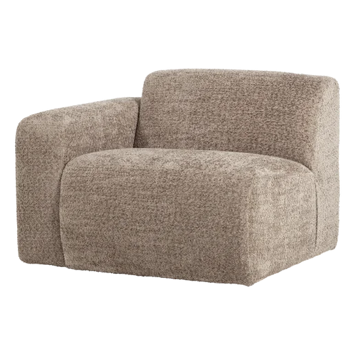 Bank wol beige 1-zits links 105 cm