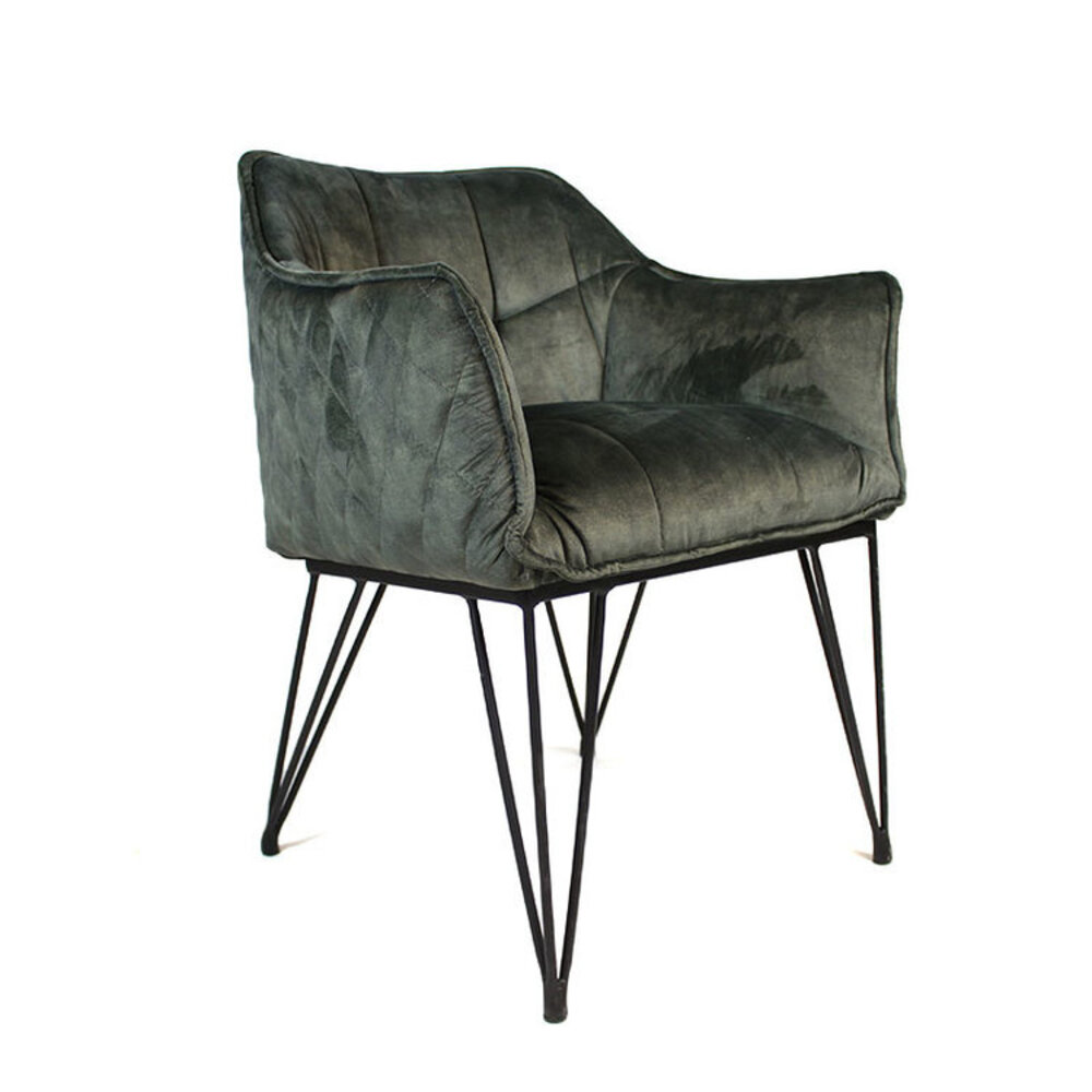 Stoel velours groen 62 cm