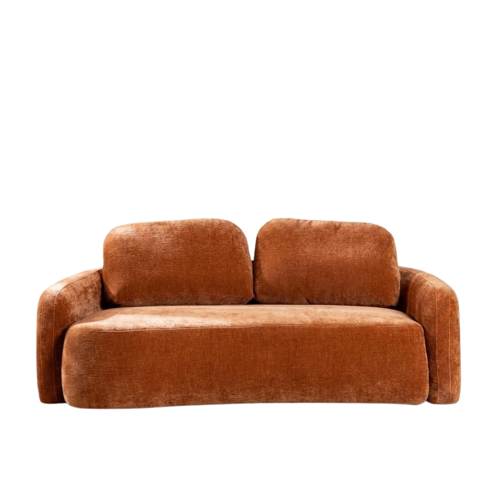 Bank chenille terracotta 5-zits