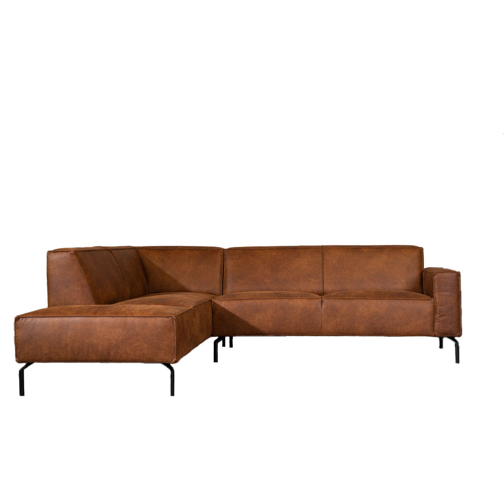 Hoekbank ja cognac links