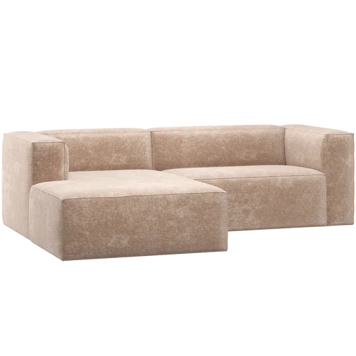 Chaise longue velours naturel links