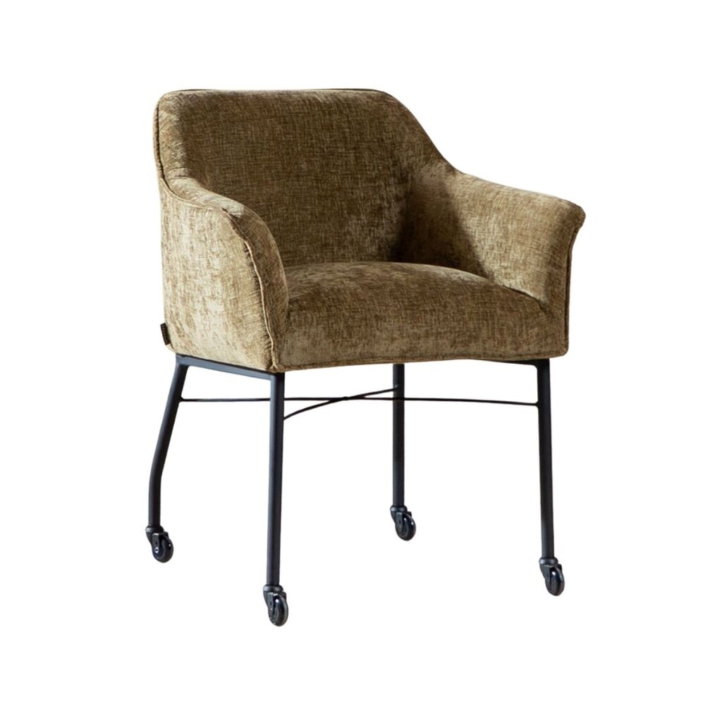Stoel Novmi chenille olijf groen 62 × 83 cm hoog