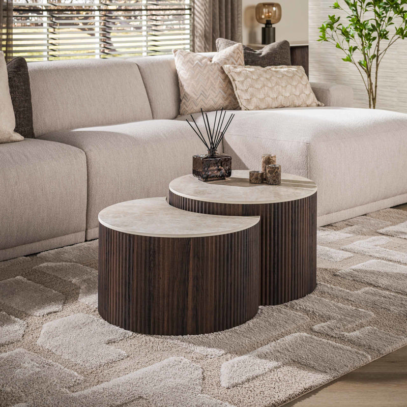 Salontafel Arvo rond set van 2