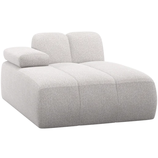 Chaise longue beige links 124 × 74 cm hoog