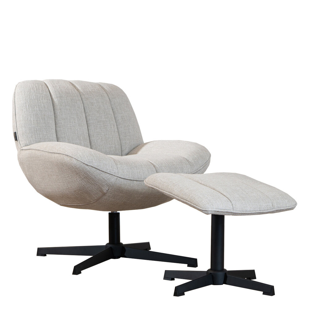 Fauteuil polyester taupe draaibaar