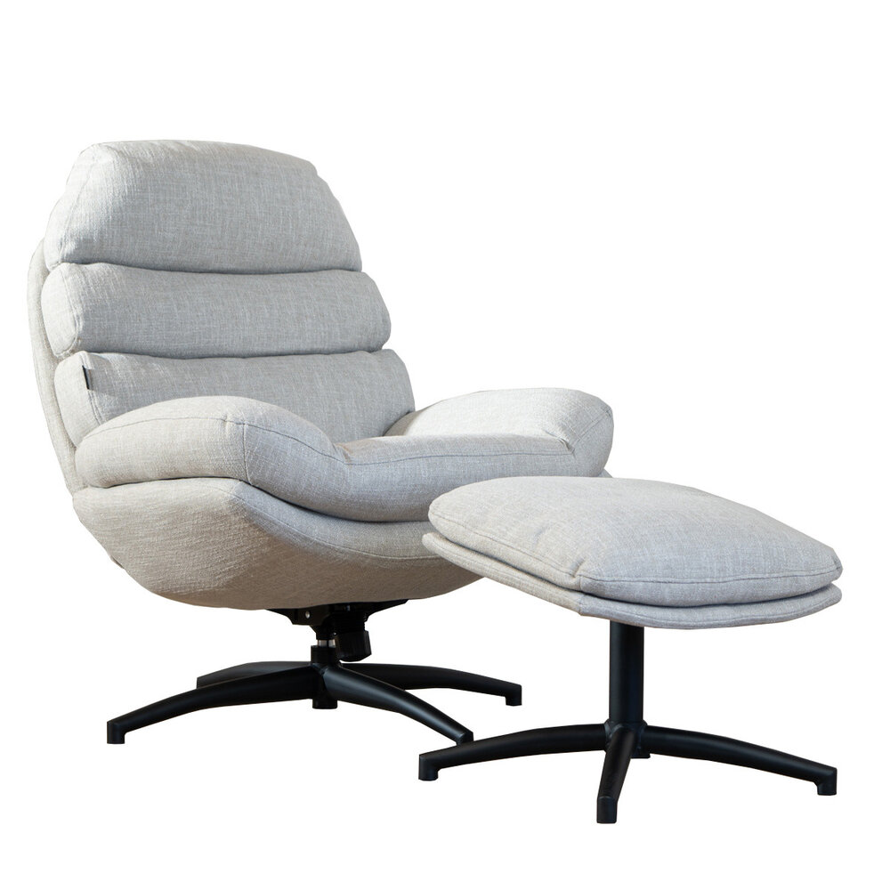 Fauteuil polyester taupe draaibaar 79 cm