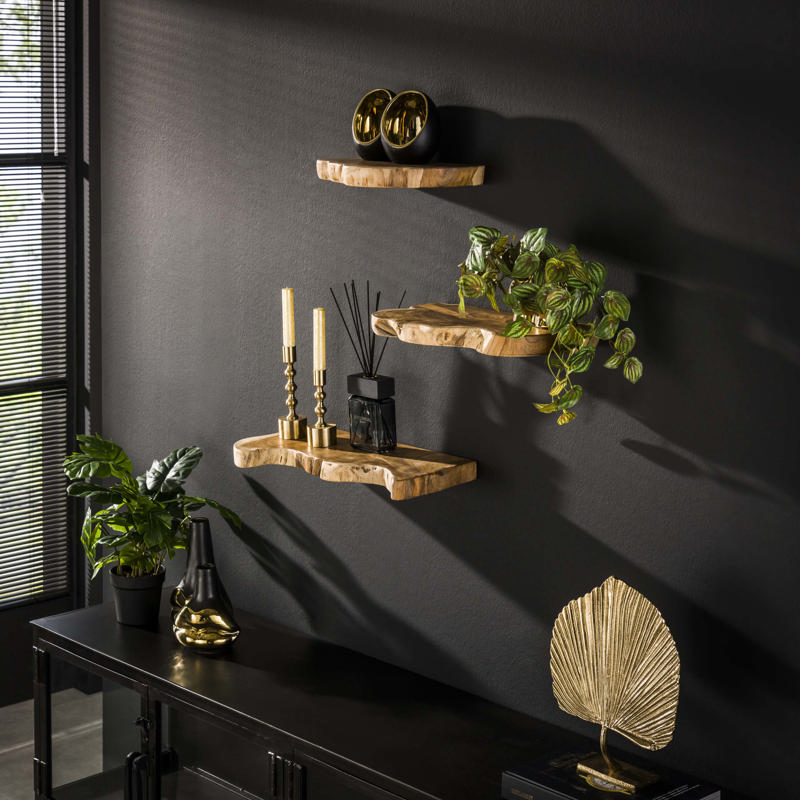 Wandplank naturel set van 3