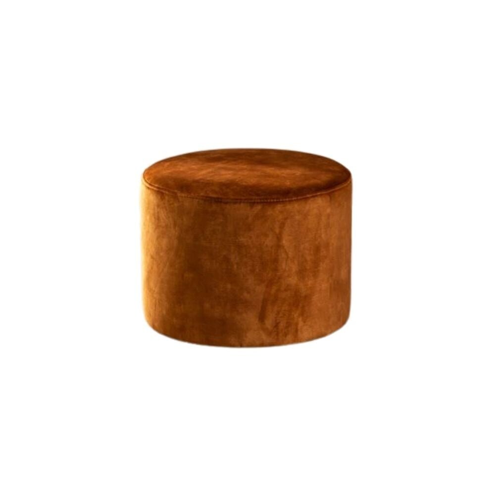 Poef velours okergeel 50 cm