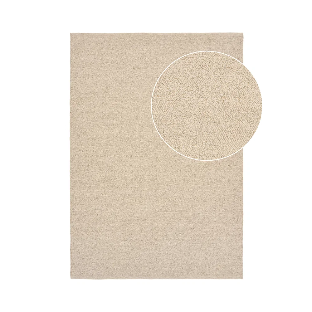 Vloerkleed wol beige 160 cm