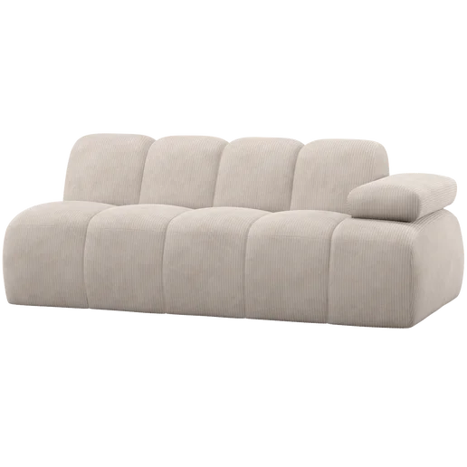 Bank Elsie beige 2-zits rechts 204 cm