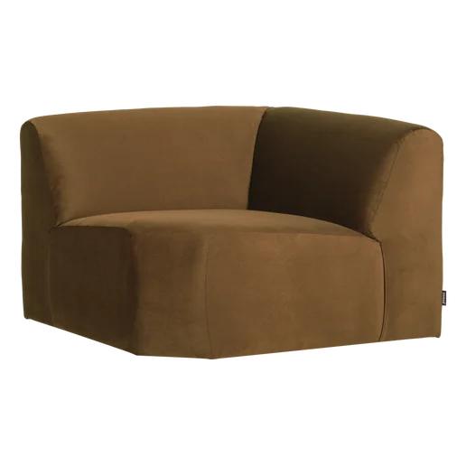 Bank velours geel 105 cm