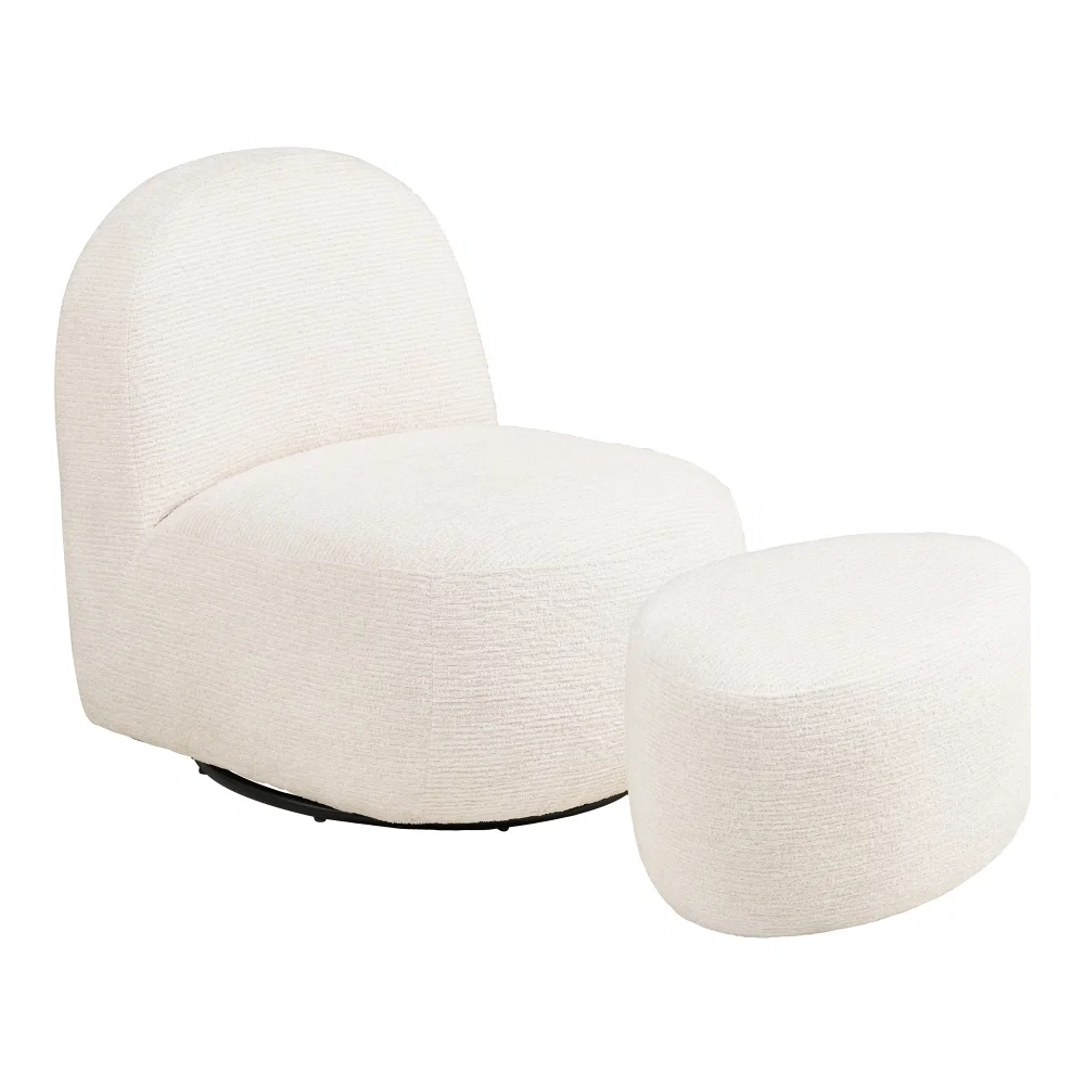 Fauteuil metaal gebroken wit 67 cm