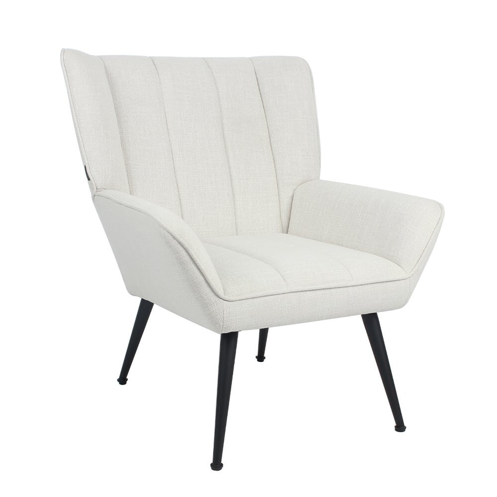 Fauteuil stof gebroken wit