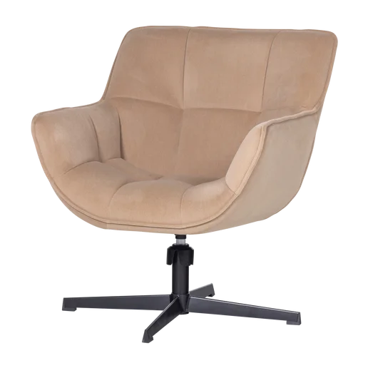 Fauteuil Korel velours beige 71 cm