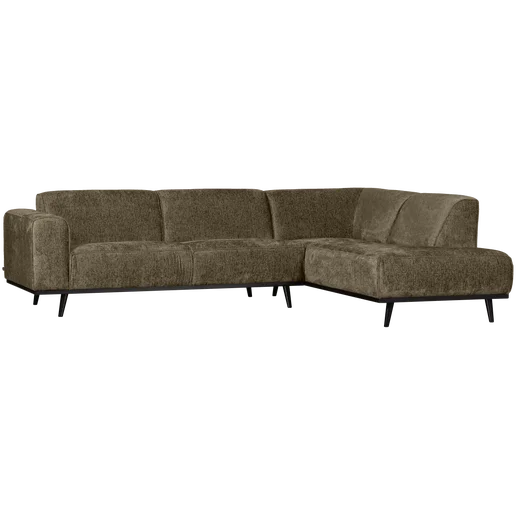 Hoekbank Linio polyester groen rechts 274 × 77 cm hoog