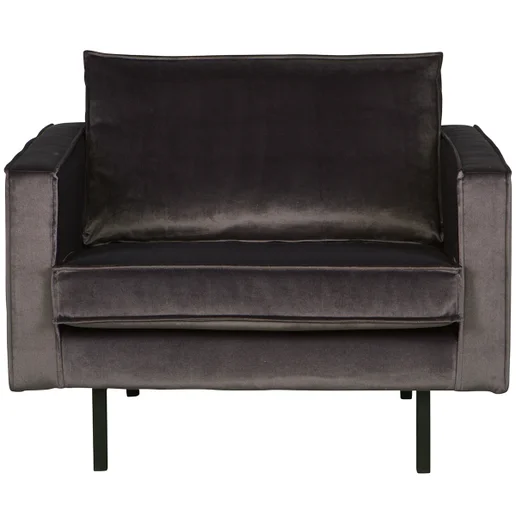 Fauteuil velours grijs 105 × 85 cm hoog