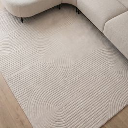 Vloerkleed polyester ivoor 290 × 1 cm hoog