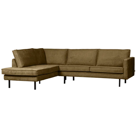 Hoekbank Rale velours goud links