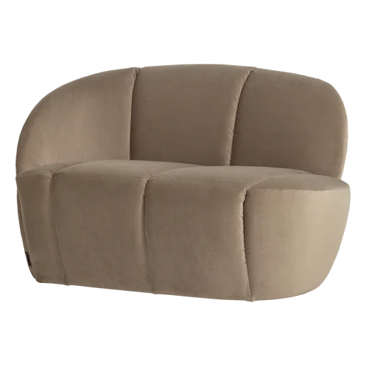 Bankje velours taupe 2-zits links