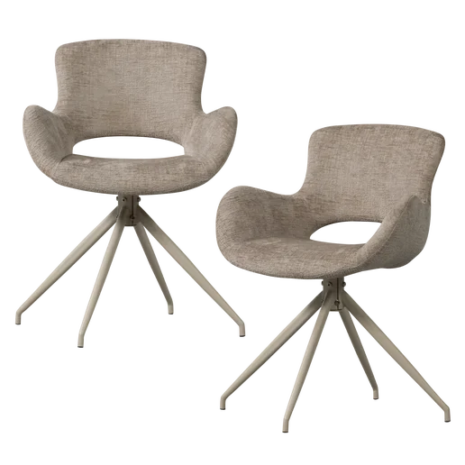 Eetkamerstoel beige set van 2 58 cm