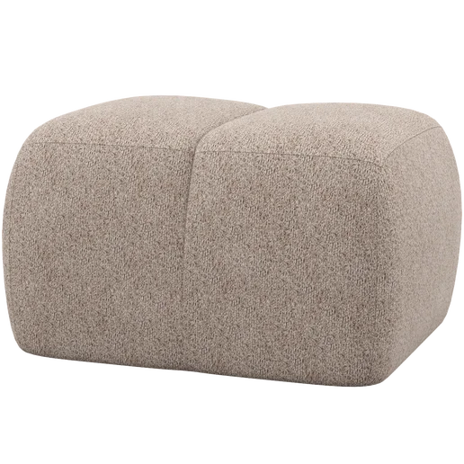 Poef chenille beige 84 × 45 cm hoog