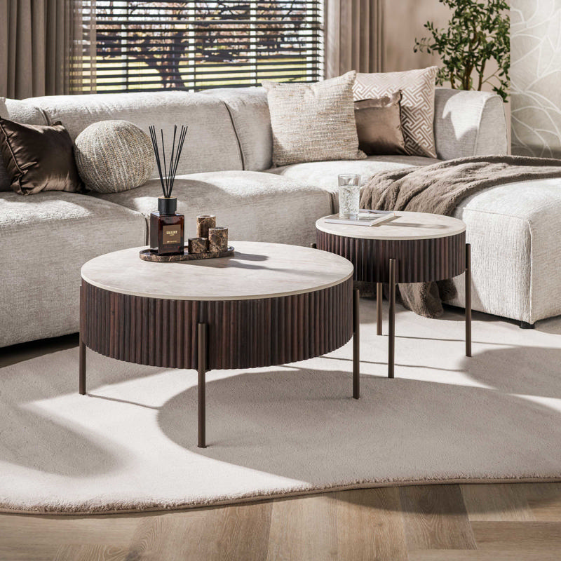 Salontafel rond set van 2 2