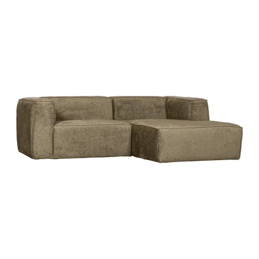 Chaise longue velours oranje rechts 254 cm