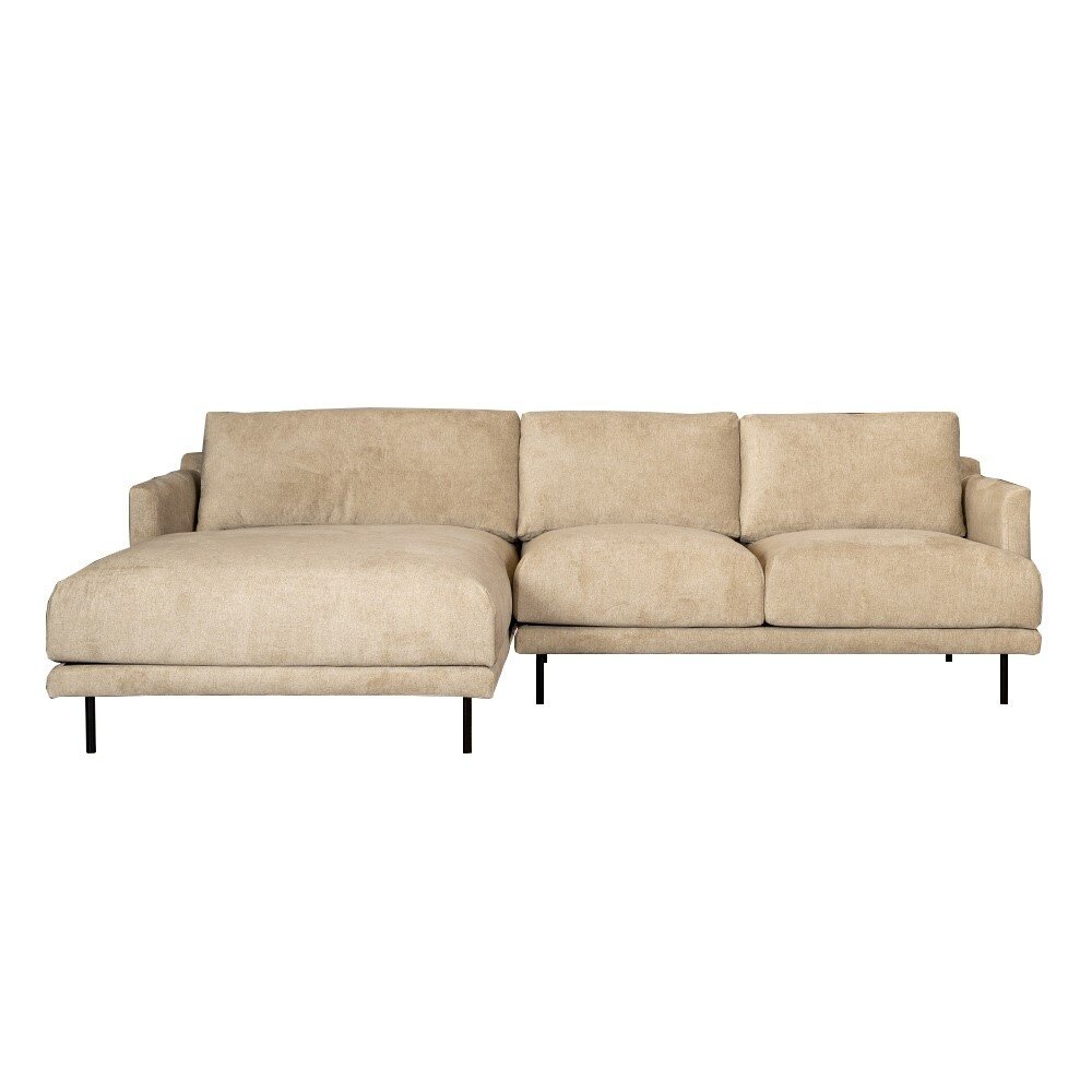 Hoekbank polyester taupe links