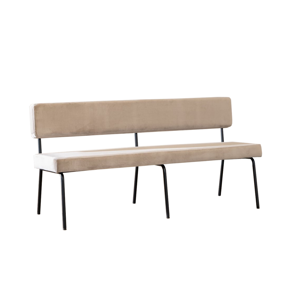 Bankje Aron velours taupe 160 cm