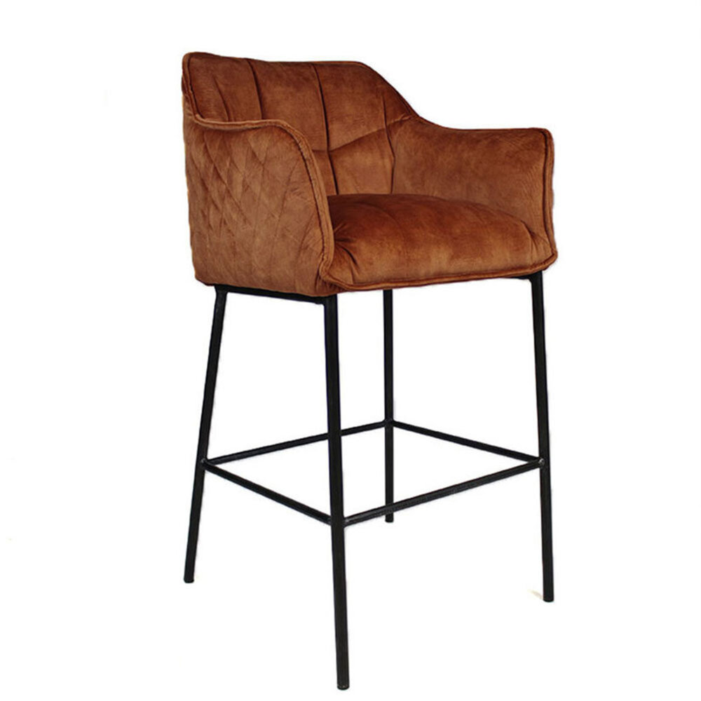Barkruk Melon velours koper 82 cm 62 cm