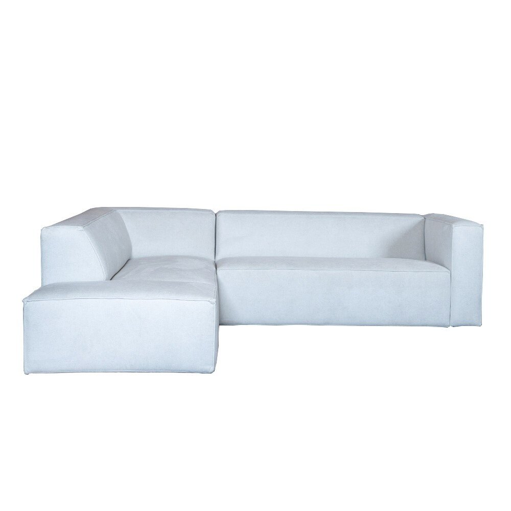 Hoekbank polyester wit links 266 cm