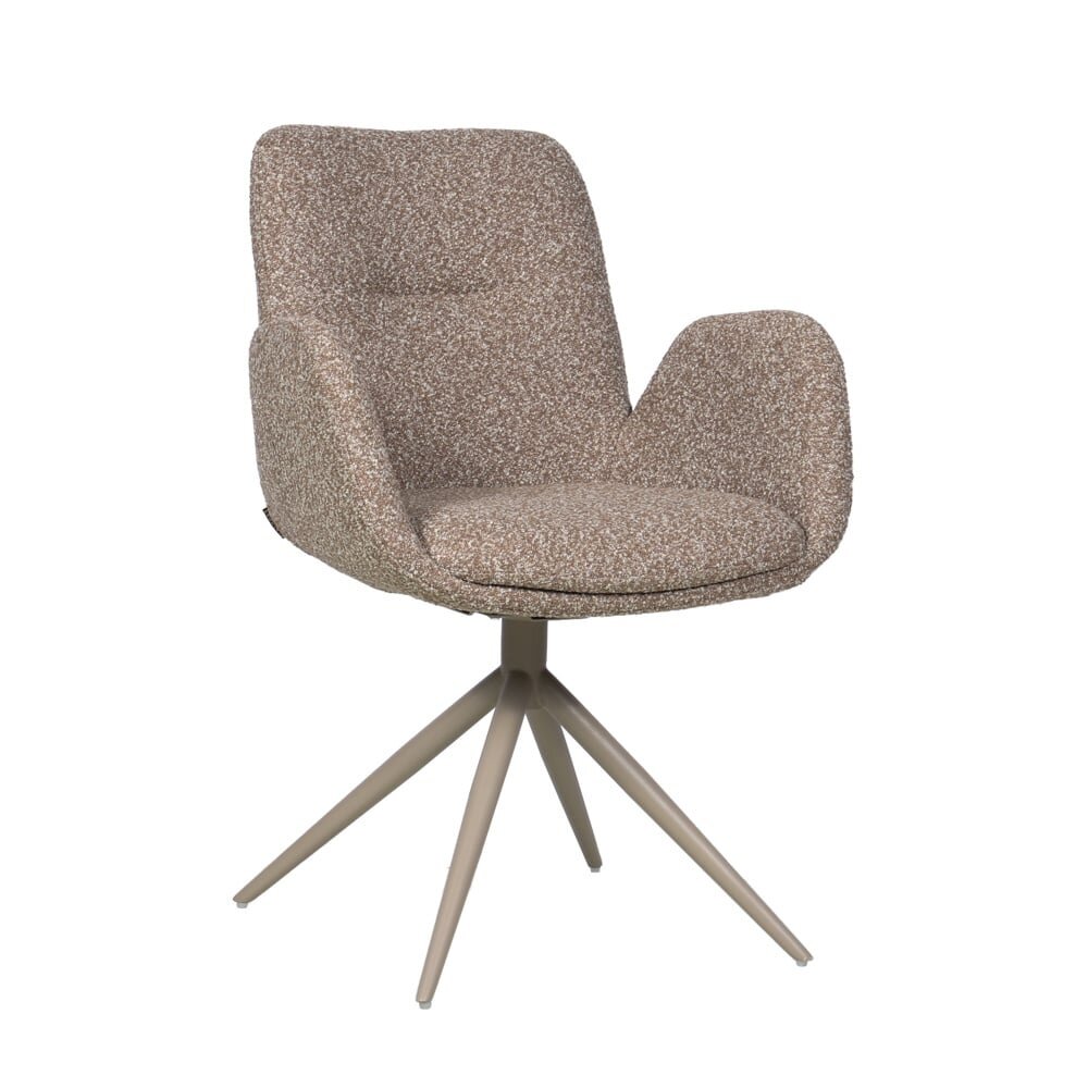 Stoel polypropyleen polyester bruin draaibaar