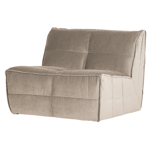 Bank velours grijs 1-zits 105 cm