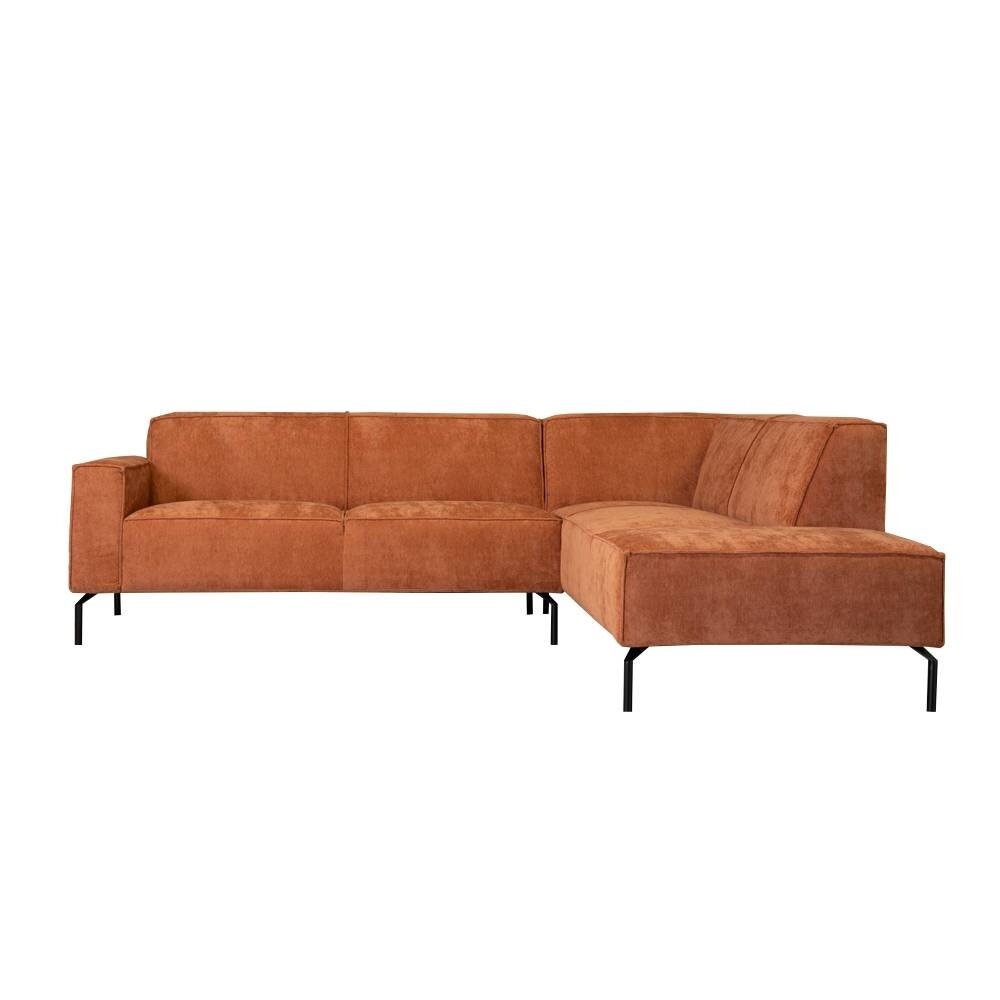 Hoekbank ja terracotta rechts 252 cm