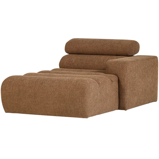 Chaise longue bruin rechts 109 × 86 cm hoog