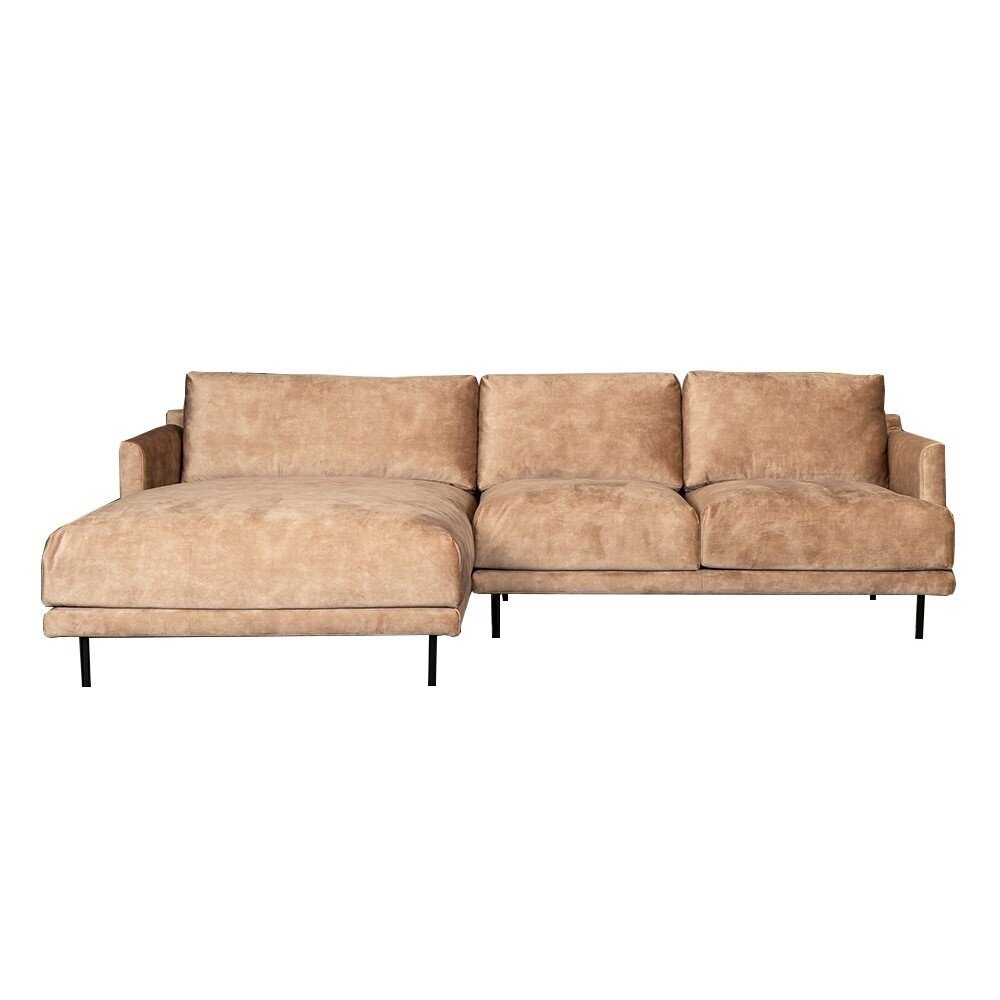 Hoekbank Kalar velours taupe links