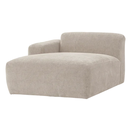 Chaise longue Noran ribstof beige links