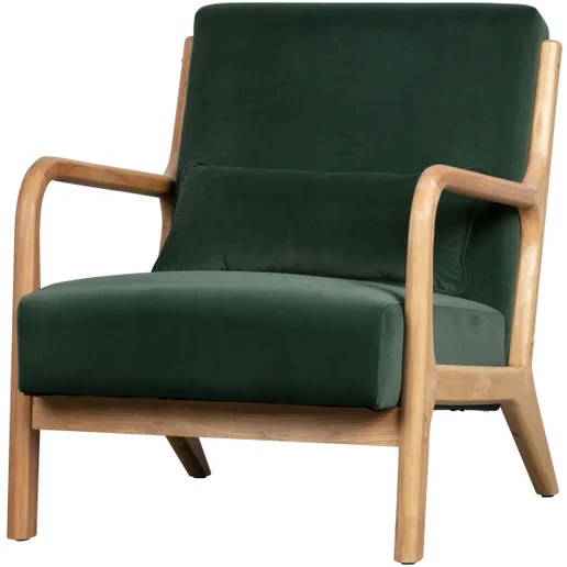 Fauteuil Korla velours groen 67 cm