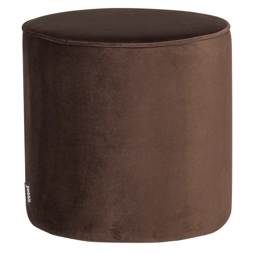 Poef velours bruin Ø46 cm