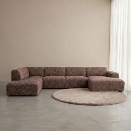Hoekbank silencio cherry chocolate 27 links 380 cm